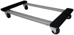 PRO-SOURCE - 1,000 Lb Capacity Oak/Metal Open Carpet Covered Raised Ends Dolly - 30" Long x 18" Wide, 3" Wheels - A1 Tooling