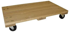 PRO-SOURCE - 1,000 Lb Capacity Hardwood/Polyolefin Solid Top Dolly - 30" Long x 18" Wide x 5" High, 3" Polyolefin Wheels - A1 Tooling