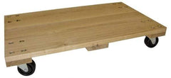 PRO-SOURCE - 1,000 Lb Capacity Hardwood/Rubber Solid Top Dolly - 30" Long x 18" Wide x 5" High, 3" Hard Rubber Wheels - A1 Tooling