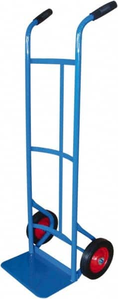 PRO-SOURCE - 500 Lb Capacity 47" OAH Hand Truck - 8 x 14" Base Plate, Dual Grip Handle, Steel, Solid Rubber Wheels - A1 Tooling