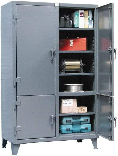 Strong Hold - 8 Shelf Locking Storage Cabinet - Steel, 72" Wide x 24" Deep x 78" High, Dark Gray - A1 Tooling