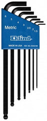 Eklind - 7 Piece L-Key Ball End Hex Key Set - Exact Industrial Supply