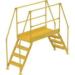 4-Step Steel Crossover Bridge Platform: 500 lb Capacity, 23-1/2″ Wide, 60″ Deep, 40″ High Steel