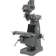 Jet - 9" Table Width x 42" Table Length, Variable Speed Pulley Control, 3 Phase Knee Milling Machine - R8 Spindle Taper, 3 hp - A1 Tooling