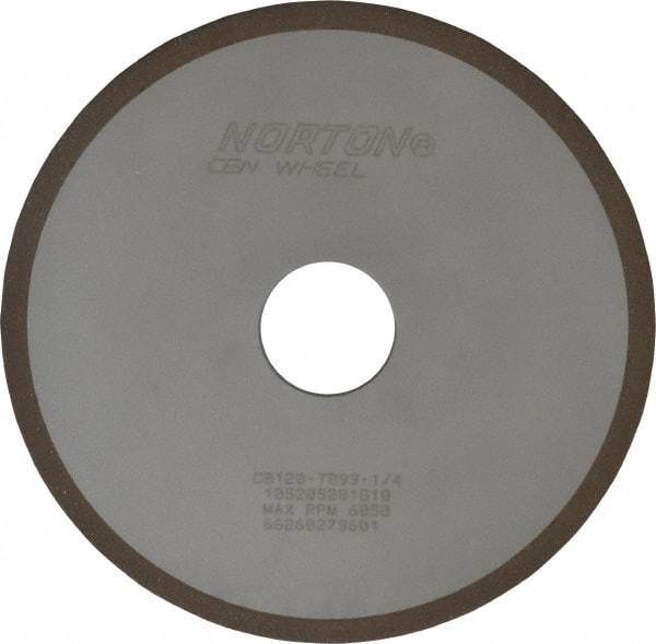 Norton - 6" Diam x 1-1/4" Hole x 1/8" Thick, 120 Grit Surface Grinding Wheel - CBN, Type 1A1, Fine Grade, Resinoid Bond - A1 Tooling