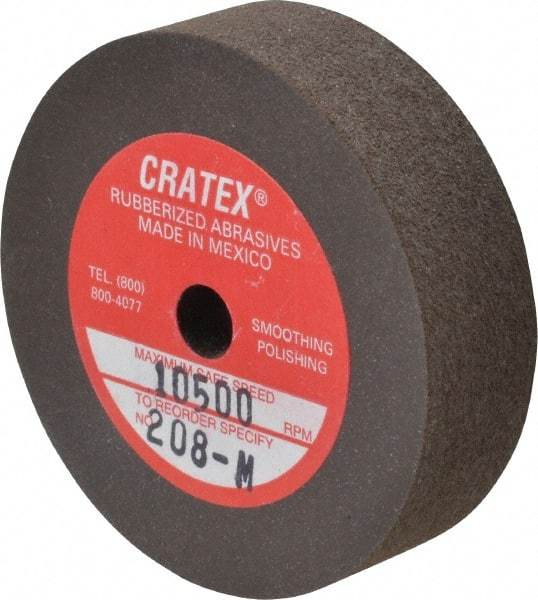 Cratex - 2" Diam x 1/4" Hole x 1/2" Thick, Surface Grinding Wheel - Silicon Carbide, Medium Grade, 10,500 Max RPM, Rubber Bond, No Recess - A1 Tooling