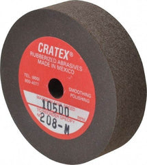 Cratex - 2" Diam x 1/4" Hole x 1/2" Thick, Surface Grinding Wheel - Silicon Carbide, Medium Grade, 10,500 Max RPM, Rubber Bond, No Recess - A1 Tooling