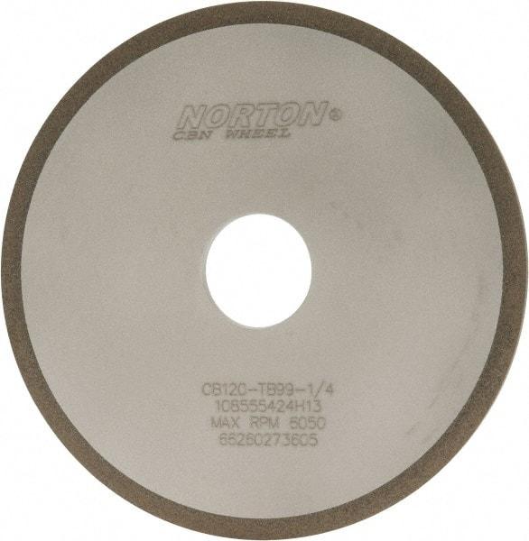 Norton - 6" Diam x 1-1/4" Hole x 1/4" Thick, 120 Grit Surface Grinding Wheel - CBN, Type 1A1, Fine Grade, Resinoid Bond - A1 Tooling