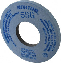 Norton - 12" Diam x 5" Hole x 1" Thick, K Hardness, 46 Grit Surface Grinding Wheel - Ceramic, Type 1, Coarse Grade, 2,070 Max RPM, Vitrified Bond, No Recess - A1 Tooling