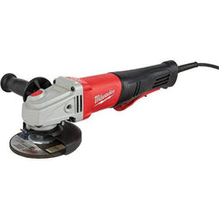 Milwaukee Tool - 5" Wheel Diam, 12,000 RPM, Corded Angle & Disc Grinder - 5/8-11 Spindle, 120 Volts, 11 Amps, Front Exhaust - A1 Tooling