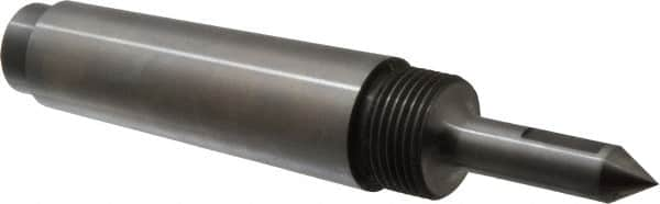 Riten - 1/2" Head Diam, Steel Long Point Solid Dead Center - 4MT Morse Taper, 1/2" Point Diam, 2" Point Length, 2-5/8" OAL - A1 Tooling