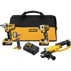 DeWALT - 20 Volt Cordless Tool Combination Kit - Includes Impact Wrench; Impact Driver; Cut-Off Tool; Handheld Light, Lithium-Ion Battery Included - A1 Tooling