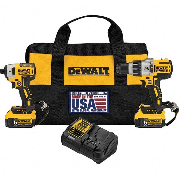 DeWALT - 20 Volt Cordless Tool Combination Kit - Includes Hammerdrill & Impact Driver, Lithium-Ion Battery Included - A1 Tooling