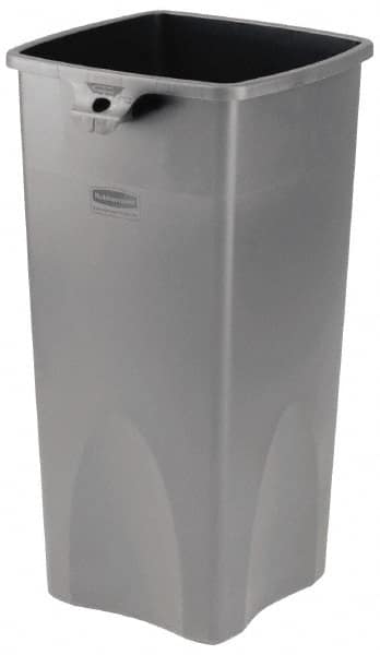 Rubbermaid - 23 Gal Gray Square Trash Can - Polyethylene, 30.9" High x 16-1/2" Long x 15-1/2" Wide - A1 Tooling