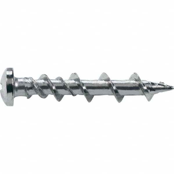 1/4″ Diam, 1-1/4 Length Under Head, Phillips Drive Concrete Screw & Masonry Fastener Carbon Steel, White Finish