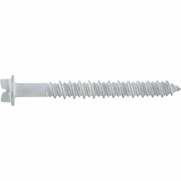 1/4″ Diam, 2-1/4 Length Under Head, Hex Drive Concrete Screw & Masonry Fastener Carbon Steel, White StalGard Finish