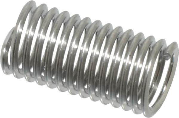 Heli-Coil - M4x0.70 Metric Coarse, 12mm OAL, Free Running Helical Insert - 13-5/8 Free Coils, Tanged, 304 Stainless Steel, Bright Finish, 3D Insert Length - Exact Industrial Supply