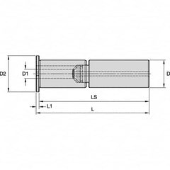 Kennametal - 50mm Bore Diam, 80mm Shank Diam, Boring Bar Sleeve - 326mm OAL, 200mm Bore Depth - Exact Industrial Supply