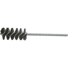 Brush Research Mfg. - 13/16" Diam Helical Steel Tube Brush - Single Spiral, 0.01" Filament Diam, 1-1/2" Brush Length, 6" OAL, 0.22" Diam Galvanized Steel Shank - A1 Tooling