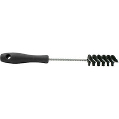 Brush Research Mfg. - 1/2" Diam Helical Nylon Tube Brush - Single Spiral, 0.005" Filament Diam, 2-1/2" Brush Length, 10-1/2" OAL, 0.168" Diam Plastic Handle Shank - A1 Tooling