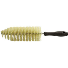 Brush Research Mfg. - 2-3/4" Diam Helical Polypropylene Tube Brush - Single Spiral, 0.012" Filament Diam, 8-1/4" Brush Length, 13-1/2" OAL, 0.245" Diam Plastic Handle Shank - A1 Tooling