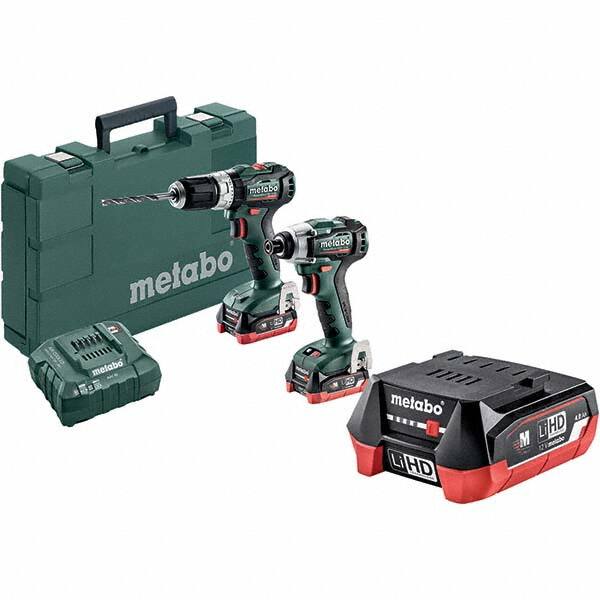 Metabo - Cordless Tool Combination Kits Voltage: 12 Tools: 1/4" Hex Compact Brushless Impact Driver; Compact Brushless Hammer Drill/Driver - A1 Tooling