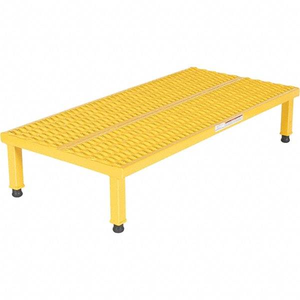 Vestil - 9" High x 24" Wide x 48" Deep, Yellow Step Stand - Steel, 500 Lb Capacity - A1 Tooling