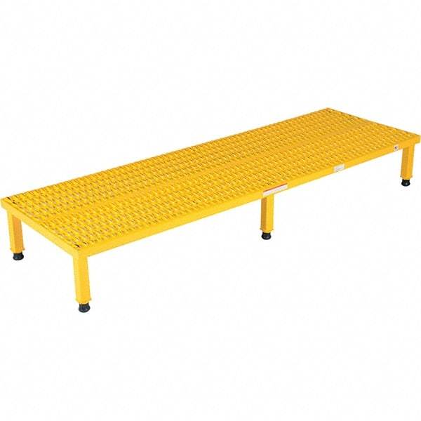 Vestil - 9" High x 24" Wide x 72" Deep, Yellow Step Stand - Steel, 500 Lb Capacity - A1 Tooling