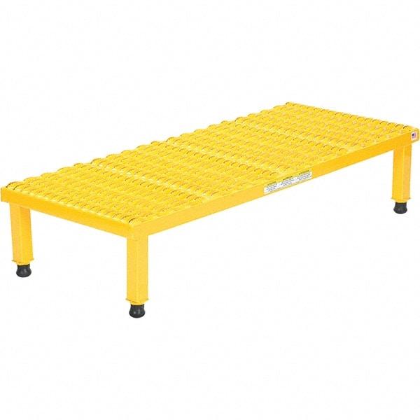 Vestil - 9" High x 19" Wide x 48" Deep, Yellow Step Stand - Steel, 500 Lb Capacity - A1 Tooling