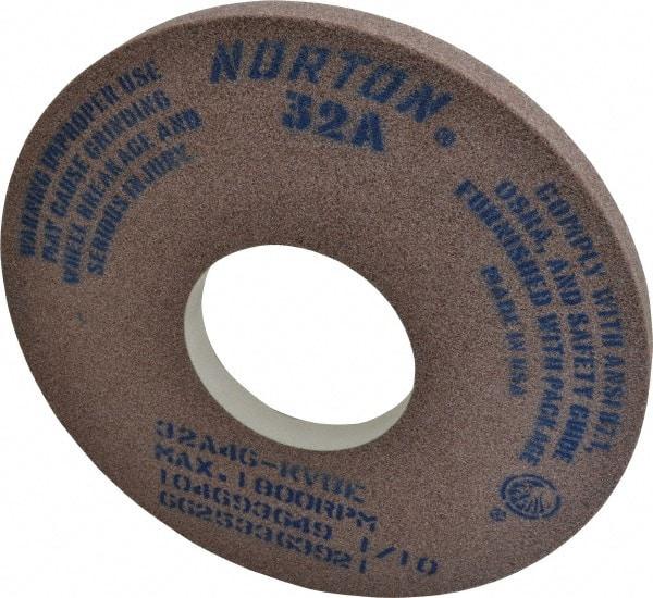 Norton - 14" Diam x 5" Hole x 1" Thick, K Hardness, 46 Grit Surface Grinding Wheel - Aluminum Oxide, Type 1, Coarse Grade, 1,800 Max RPM, Vitrified Bond, No Recess - A1 Tooling