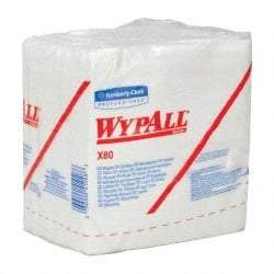 WypAll - X80 1/4 Fold Shop Towel/Industrial Wipes - Poly Pack, 12-1/2" x 12-1/2" Sheet Size, White - A1 Tooling