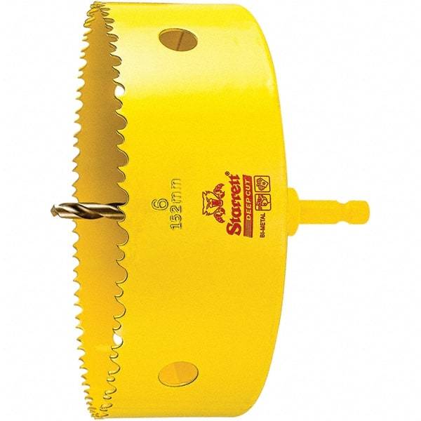 Starrett - 6" Diam, 2" Cutting Depth, Hole Saw - High Speed Steel Saw, Toothed Edge - A1 Tooling