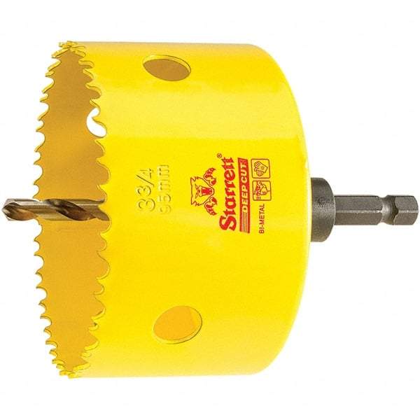 Starrett - 3-3/4" Diam, 2" Cutting Depth, Hole Saw - High Speed Steel Saw, Toothed Edge - A1 Tooling