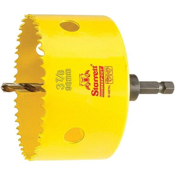 Starrett - 3-7/8" Diam, 2" Cutting Depth, Hole Saw - High Speed Steel Saw, Toothed Edge - A1 Tooling