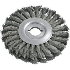 Brush Research Mfg. - 8" OD, 1/2 & 5/8" Arbor Hole, Knotted Carbon Wheel Brush - 3/4" Face Width, 1-11/16" Trim Length, 6,000 RPM - A1 Tooling