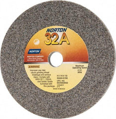 Norton - 60 Grit Aluminum Oxide Type 1 Internal Grinding Wheel - 4" Diam x 1/2" Hole x 1/4" Thick, 8,120 Max RPM, Type 1 Medium Grade, K Hardness, Vitrified Bond - A1 Tooling