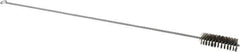 Schaefer Brush - 3" Long x 1" Diam Stainless Steel Long Handle Wire Tube Brush - Single Spiral, 27" OAL, 0.007" Wire Diam, 3/8" Shank Diam - A1 Tooling