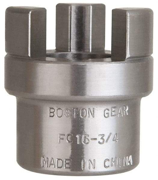 Boston Gear - 3/4" Max Bore Diam, FC15 Coupling Size, Flexible Half Coupling - 1-1/2" OD, 2.76" OAL, Steel - A1 Tooling