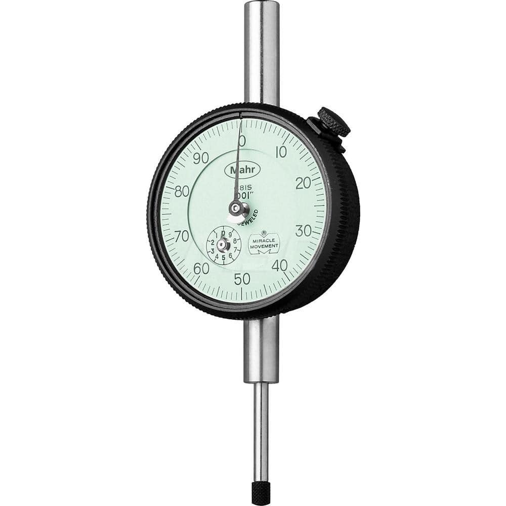 Mahr - Dial Drop Indicators; Maximum Measurement (Inch): 1 ; Maximum Measurement (mm): 25 ; Dial Graduation (mm): 0.0254 ; Dial Graduation (Decimal Inch): 0.001000 ; Dial Reading: 0-100 ; Dial Diameter (mm): 69.85 - Exact Industrial Supply