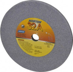 Norton - 60 Grit Aluminum Oxide Type 1 Internal Grinding Wheel - 5" Diam x 1/2" Hole x 1/4" Thick, 4965 Max RPM, Type 1 Medium Grade, K Hardness, Vitrified Bond, No Recess - A1 Tooling