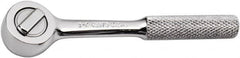 SK - 1/4" Drive Round Head Ratchet - Full Polish Chrome Finish, 4-1/2" OAL, 60 Gear Teeth, Full Polished Knurled Handle, Reversible Head - A1 Tooling