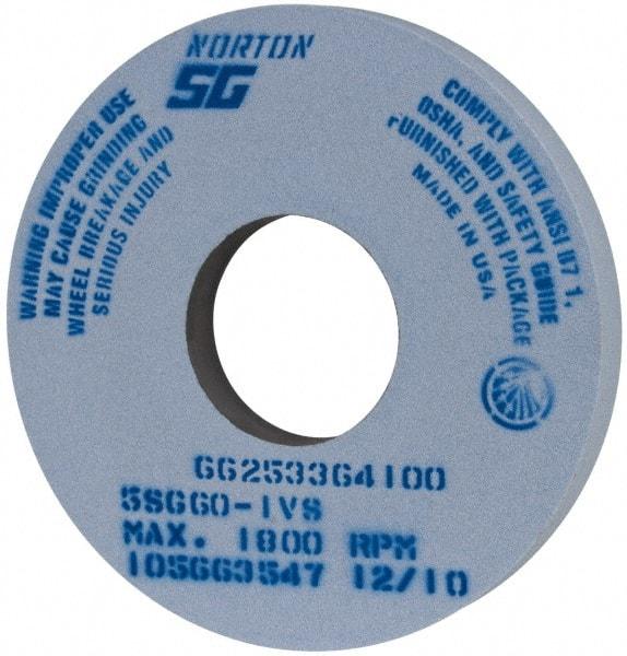 Norton - 14" Diam x 5" Hole x 1-1/2" Thick, I Hardness, 60 Grit Surface Grinding Wheel - Ceramic, Type 1, Medium Grade, 1,800 Max RPM, Vitrified Bond, No Recess - A1 Tooling