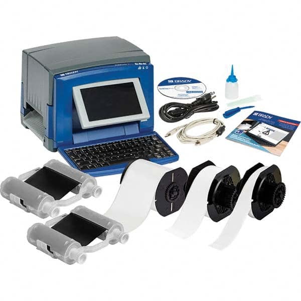 Brady - Electronic Label Makers Type: Desktop Label Printer Accessories: Cleaning Kit; Cutter Cleaning Tool; Documentation Holder; Drivers CD; Network Card; Power Cord; Quick Start Guide; Stylus; USB Cable - A1 Tooling