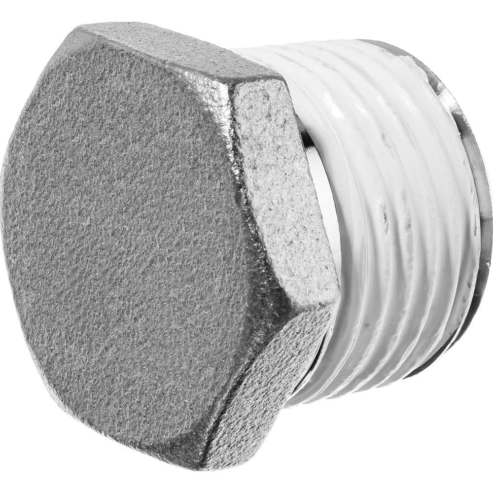 USA Sealing - Stainless Steel Pipe Fittings; Type: Hex Head Plug ; Fitting Size: 1-1/2 ; End Connections: MBSPT w/Thread Sealant ; Material Grade: 304 ; Pressure Rating (psi): 150 - Exact Industrial Supply