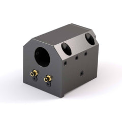 Global CNC Industries - Turret & VDI Tool Holders; Type: Hwacheon ID Block ; Clamping System: 74mm X 70mm ; Tool Axis: ID ; Through Coolant: No ; Additional Information: 4 Mounting Holes - Exact Industrial Supply