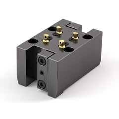 Global CNC Industries - Turret & VDI Tool Holders; Type: Okuma Double OD Turning Block ; Clamping System: 73mm X 65mm ; Tool Axis: OD ; Through Coolant: No ; Outside Diameter (Decimal Inch): 1.0000 ; Additional Information: 4 Mounting Holes - Exact Industrial Supply