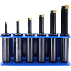 Indexable Broaching Kits; Kit Type: CNC Hex Broaching Kit; For Use With.: CNC Broaching; Number of Pieces: 16; Includes: Metal Rack; 6 Standard 32MM Shank Hex Toolholders: 9/11, 11/17, 17/28, 28/37, 37/45, 45/70; 6 Hex Inserts: 9/11, 11/17, 17/28, 28/36,