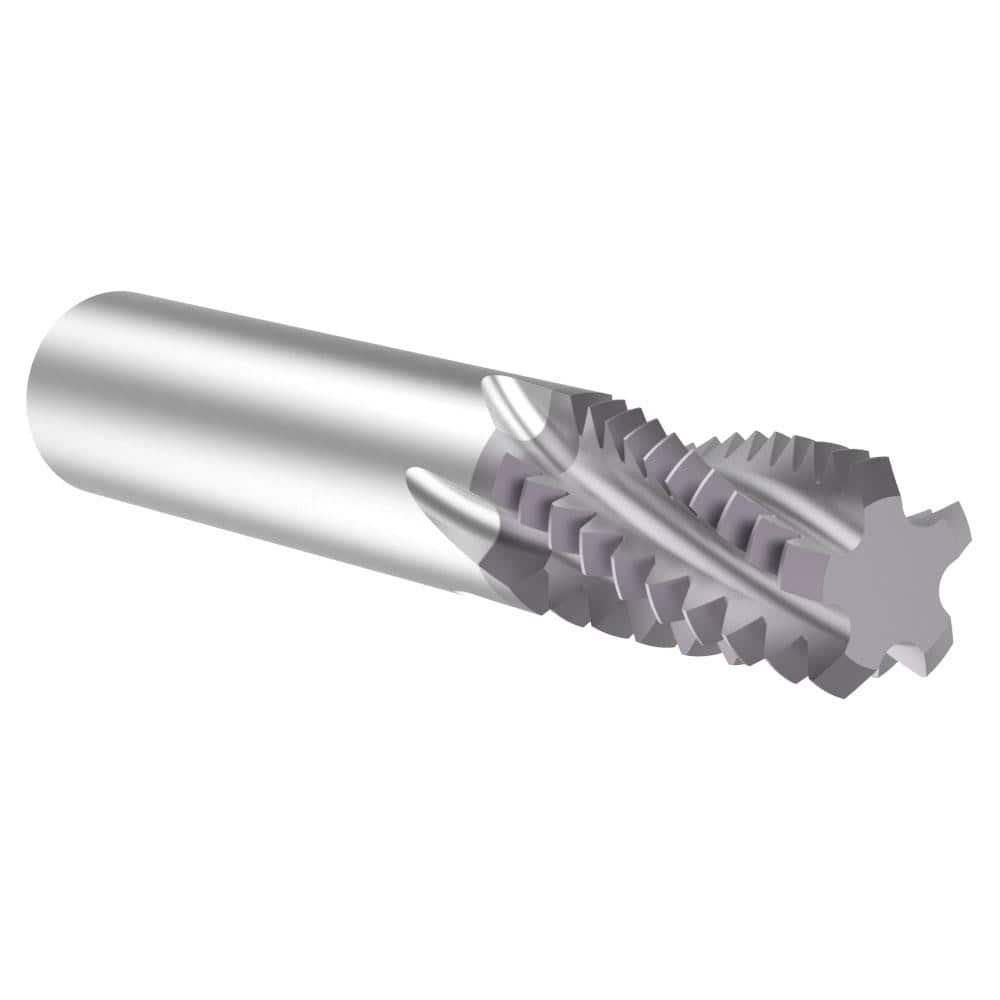 Helical Flute Thread Mill: 1-3/8, Internal & External, 5 Flute, 3/4″ Shank Dia, Solid Carbide 6 TPI, 0.745″ Cut Dia, 1-1/2″ LOC, TiAlN Coated