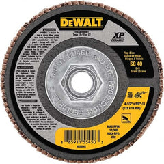 DeWALT - 4-1/2" 40 Grit 5/8-11 Center Hole Type 27 Ceramic Flap Disc - A1 Tooling