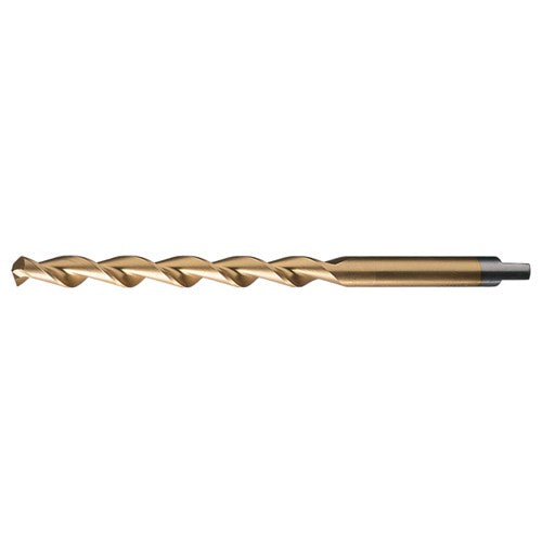 7/16 RHS / RHC HSS 118 Degree Notched Point HSS Parabolic Taper Length Drill - TiN - Exact Industrial Supply